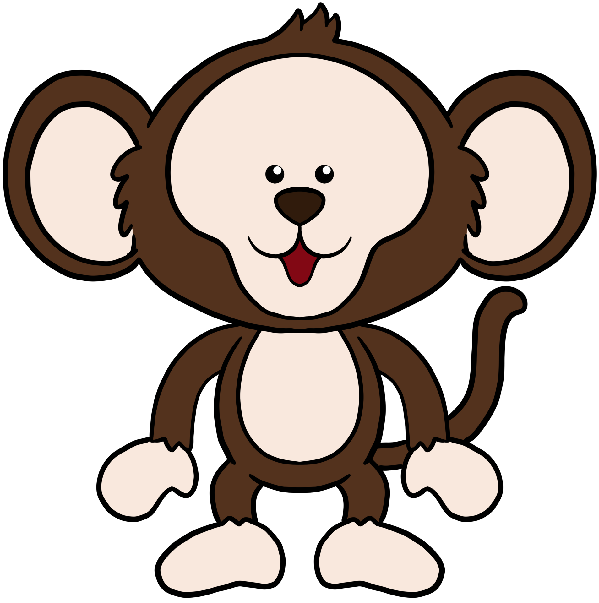 macaco colorido de clipart de personagem de animal de desenho