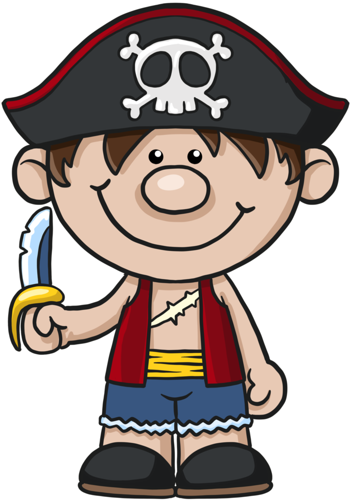 dessin animé pirate enfants coloré clipart png