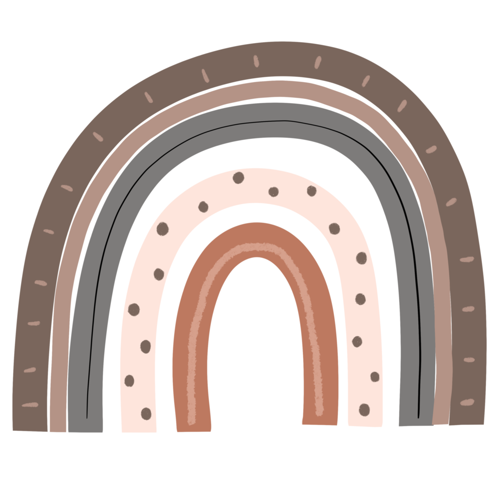 regnbåge handritad boho png
