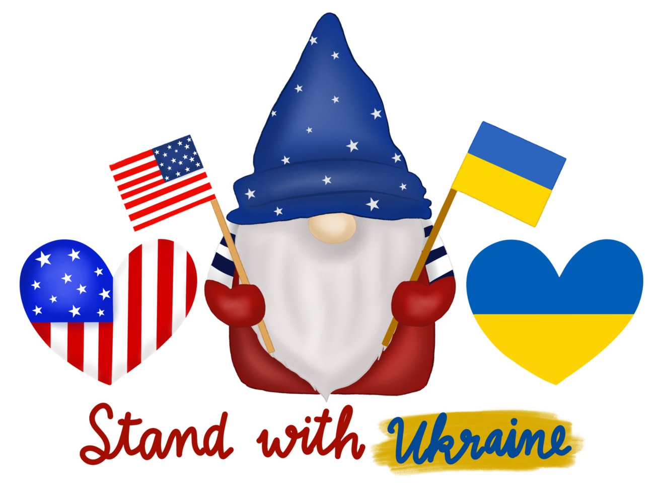 Stand with Ukraine Gnome png