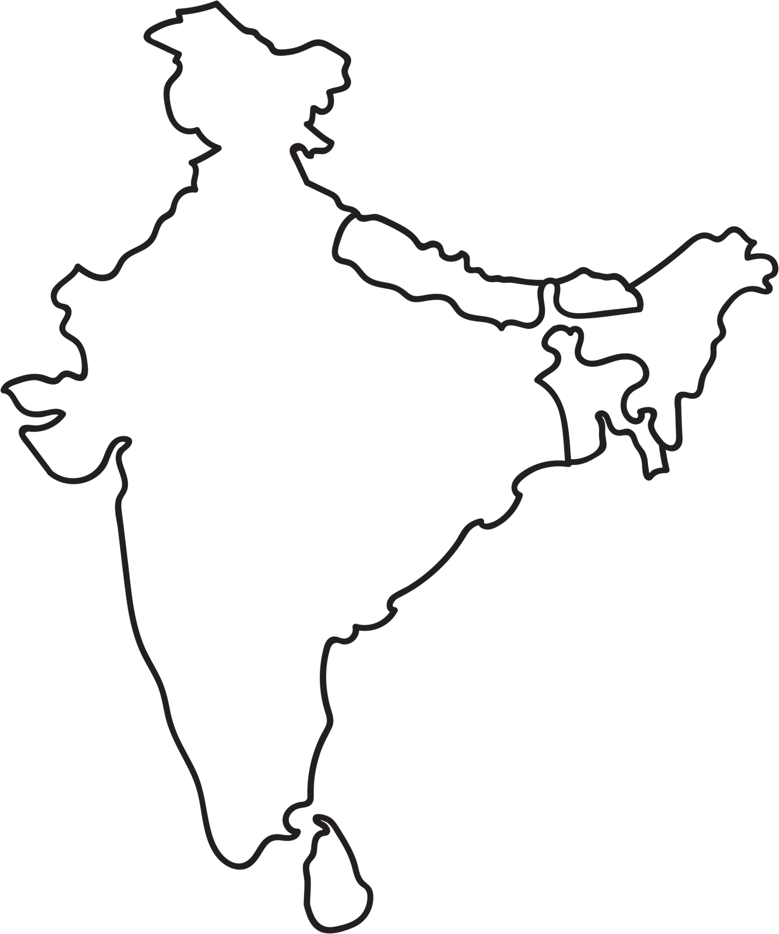 doodle-freehand-outline-sketch-of-india-map-10330613-png