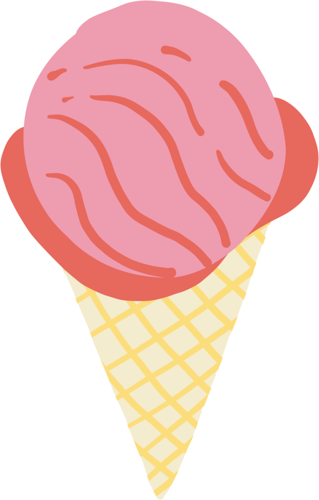 Colorful freehand drawing of a cone of icecream. 10330620 PNG