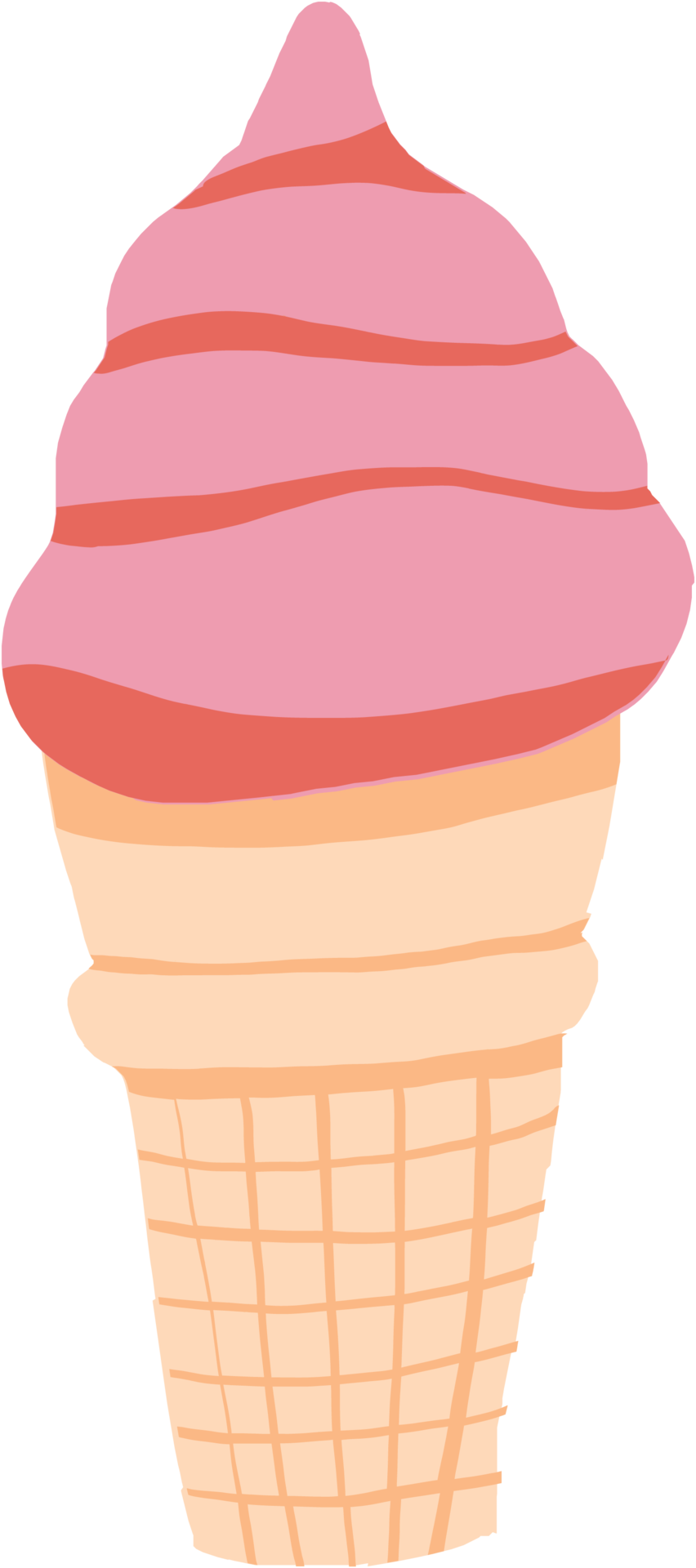 Colorful freehand drawing of a cone of icecream. 10330704 PNG