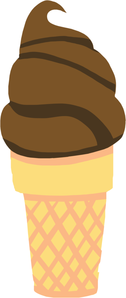 colorido dibujo a mano alzada de un cono de helado. png