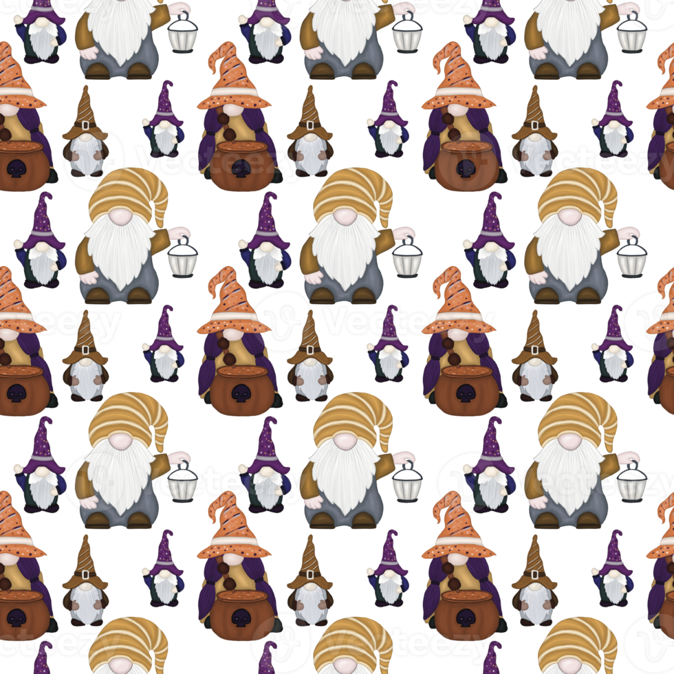 halloween Gnome pattern png