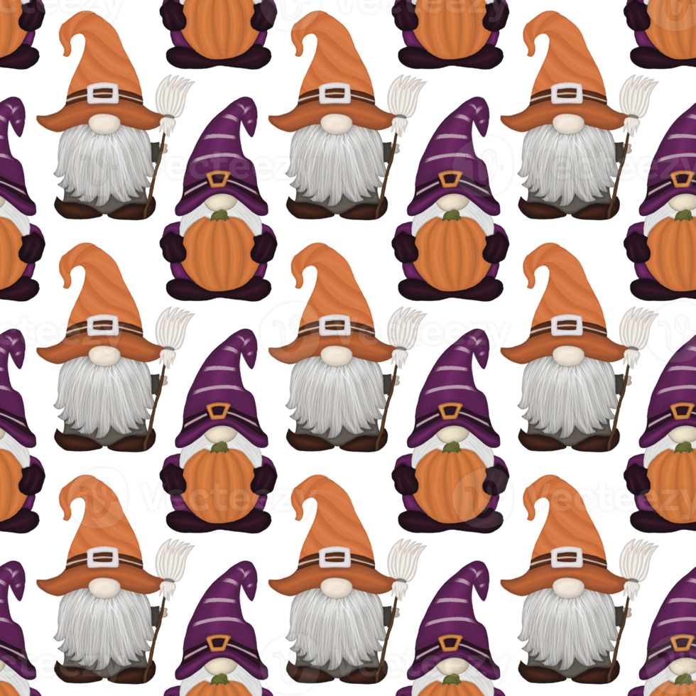 halloween Gnome pattern png