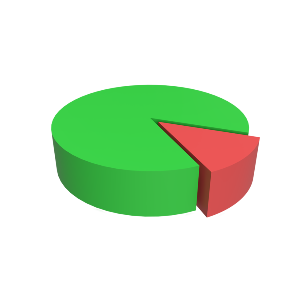 gráfico de dados 3D. ilustração de objeto renderizado png