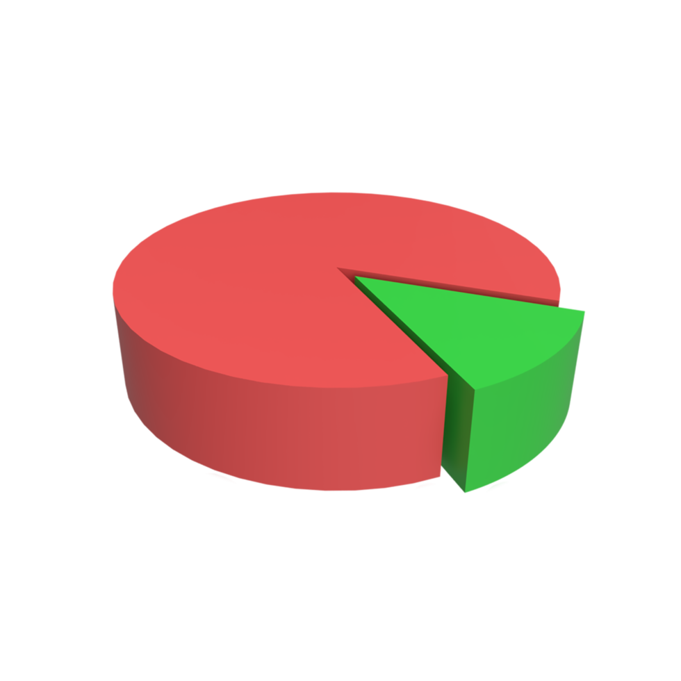 Grafico di dati 3D. illustrazione dell'oggetto renderizzato png