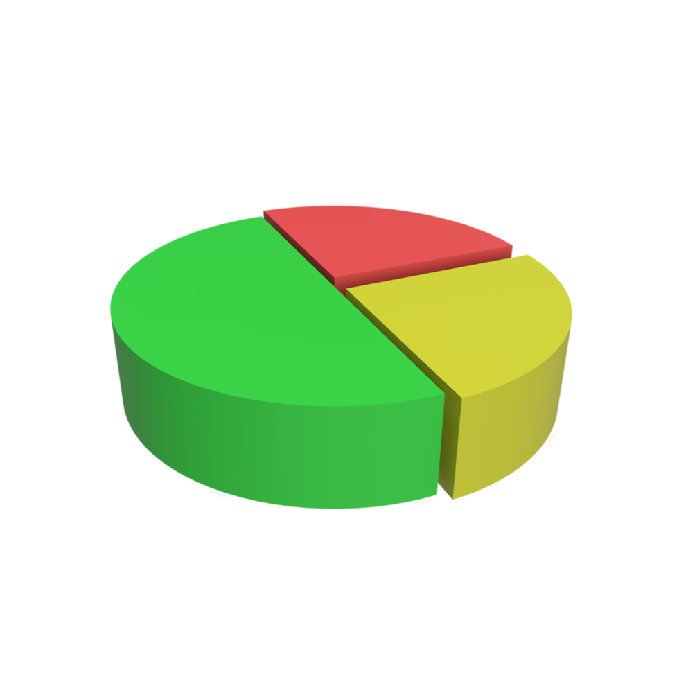 gráfico de dados 3D. ilustração de objeto renderizado png