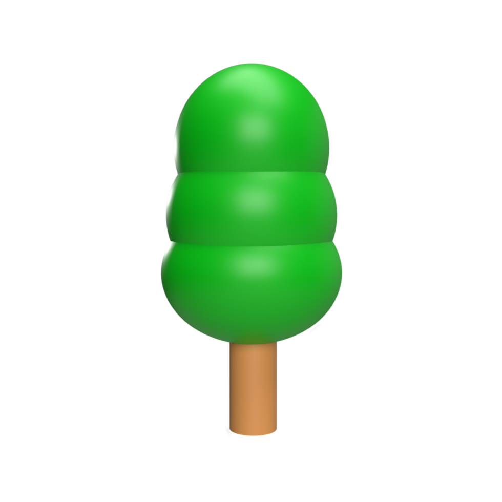 árbol 3d. ilustración de objeto renderizado png