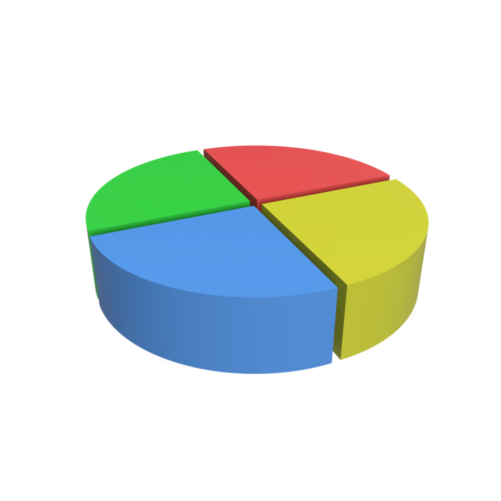 3D-Datendiagramm. gerenderte Objektillustration png