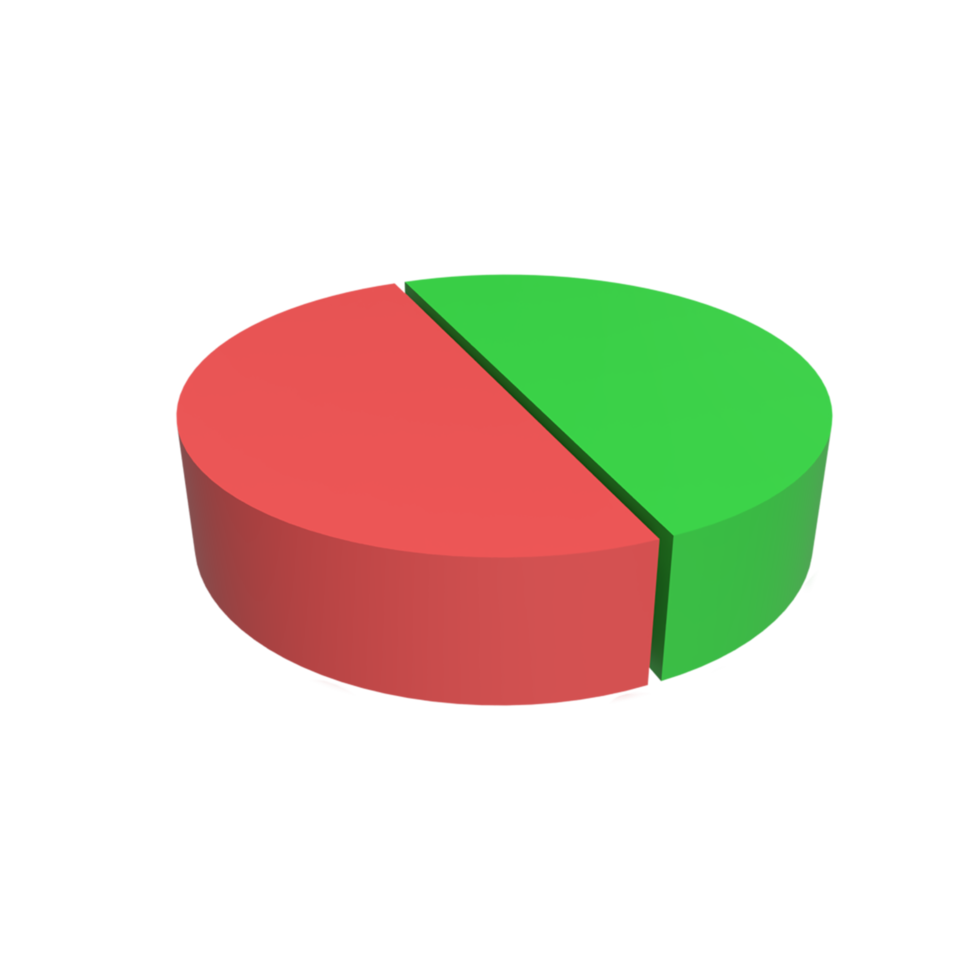 3D Data Graph. Rendered object illustration png