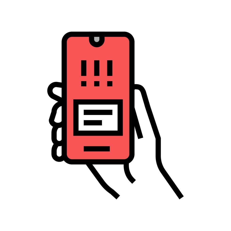 warning error smartphone app color icon vector illustration