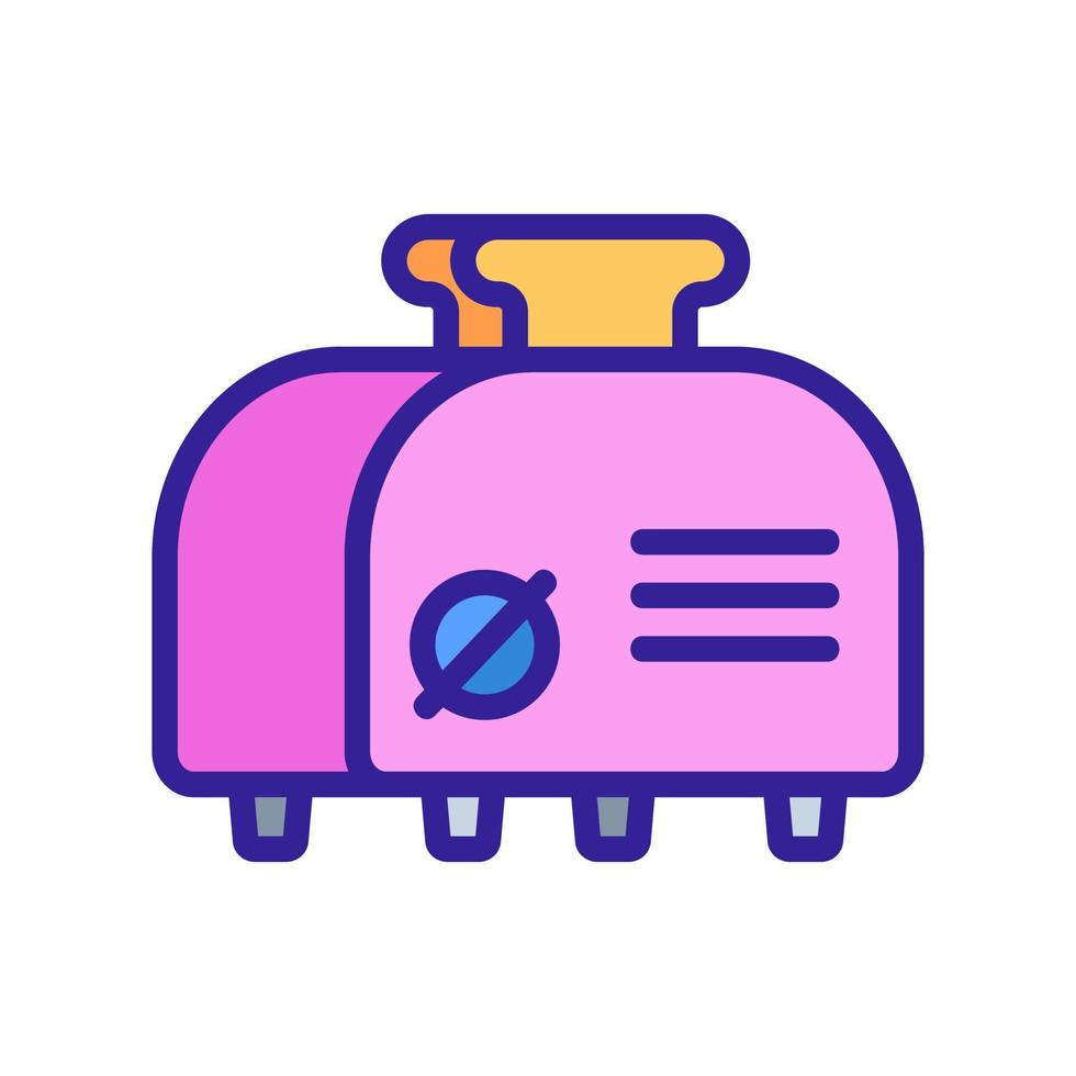 automatic toaster with two slices of bread on timer icon vector outline illustration