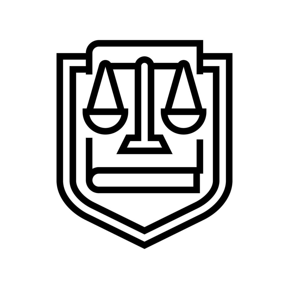 law symbol with scales line icon vector illustration