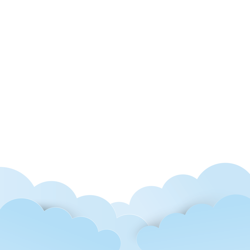 Clouds Paper Cut PNG Clipart With Transparent Background for decoration of art file.