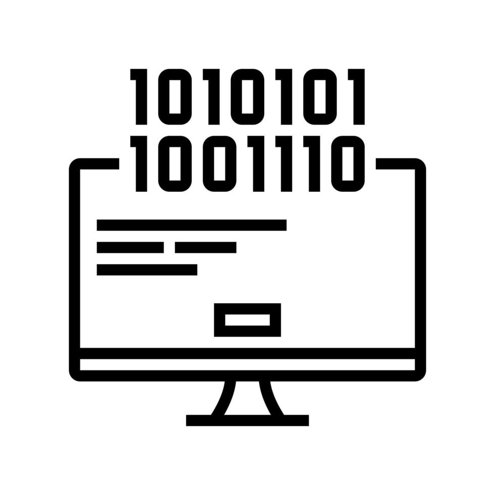 computer fatal error line icon vector illustration