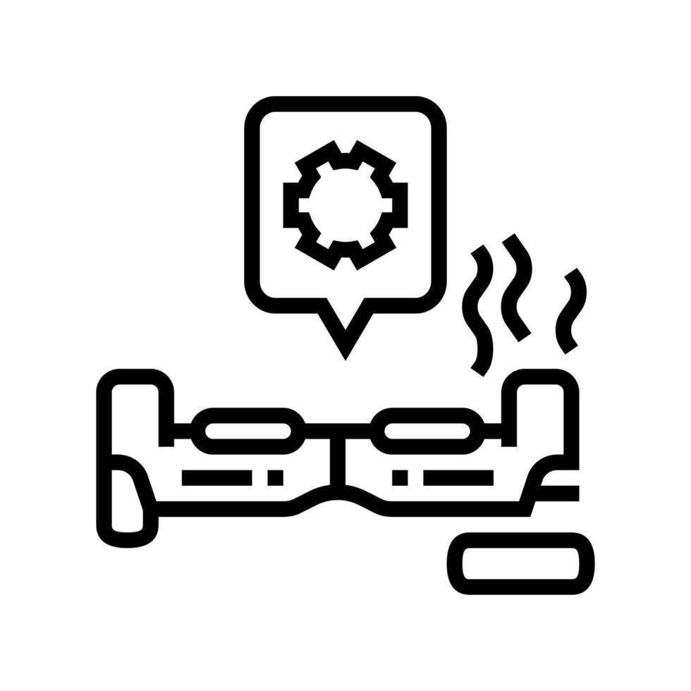 Ilustración de vector de icono de línea de reparación de scooter eléctrico