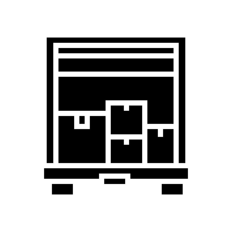 boxes upload in truck glyph icon vector illustration