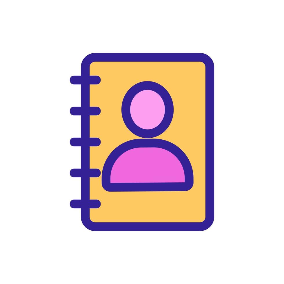 User notepad icon vector. Isolated contour symbol illustration vector