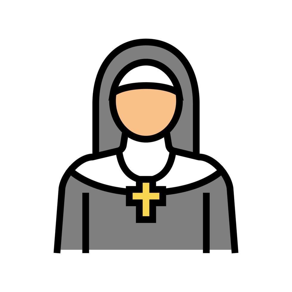 monja cristianismo color icono vector ilustración
