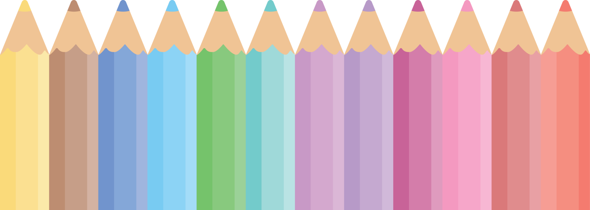 Colored pencil PNG Clipart With Transparent Background for decoration of art file.