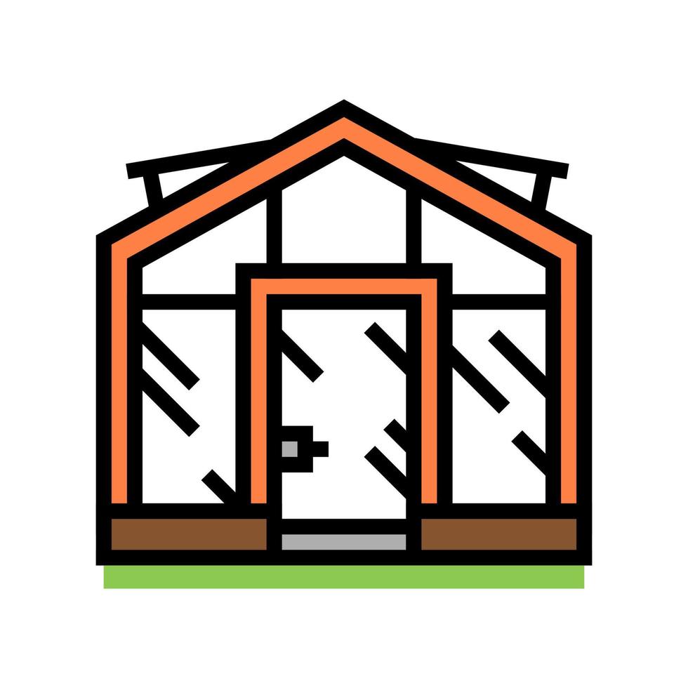 ilustración de vector de icono de color de invernadero de vidrio