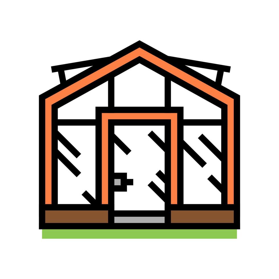 glass greenhouse color icon vector illustration