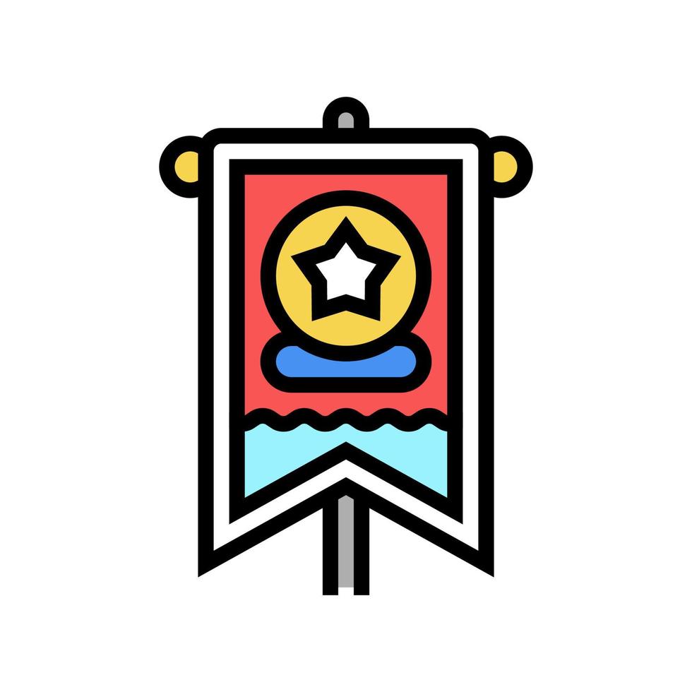 flag parade festival attribute color icon vector illustration
