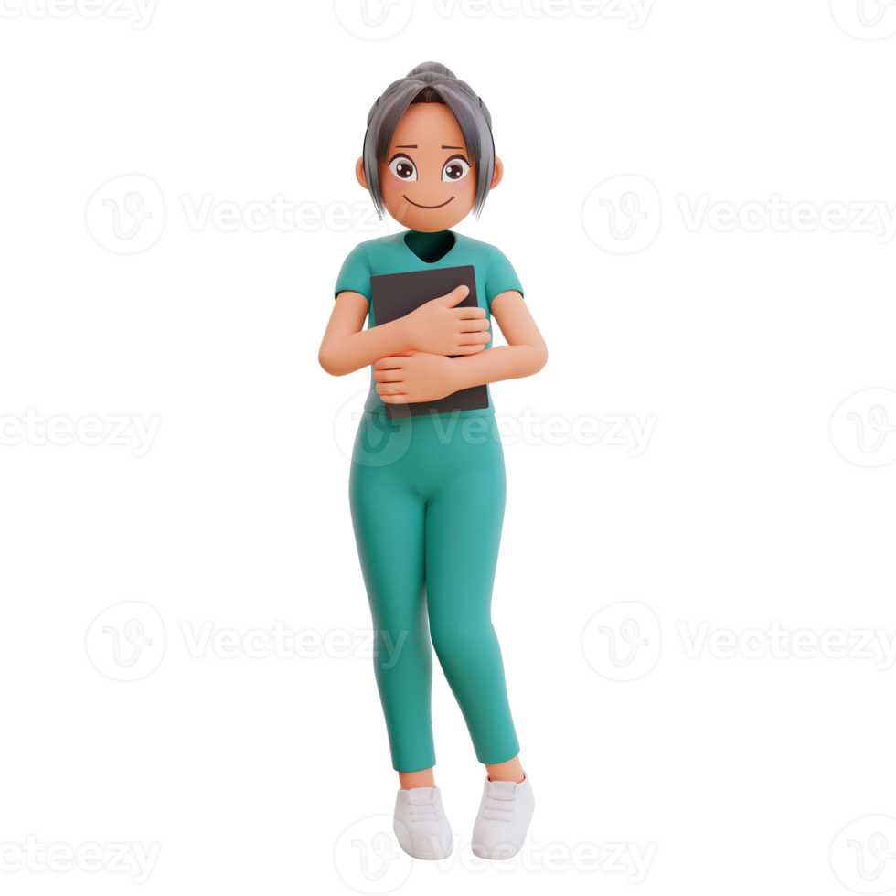 Healthcare and medicine concept - smiling nurse 3d render png