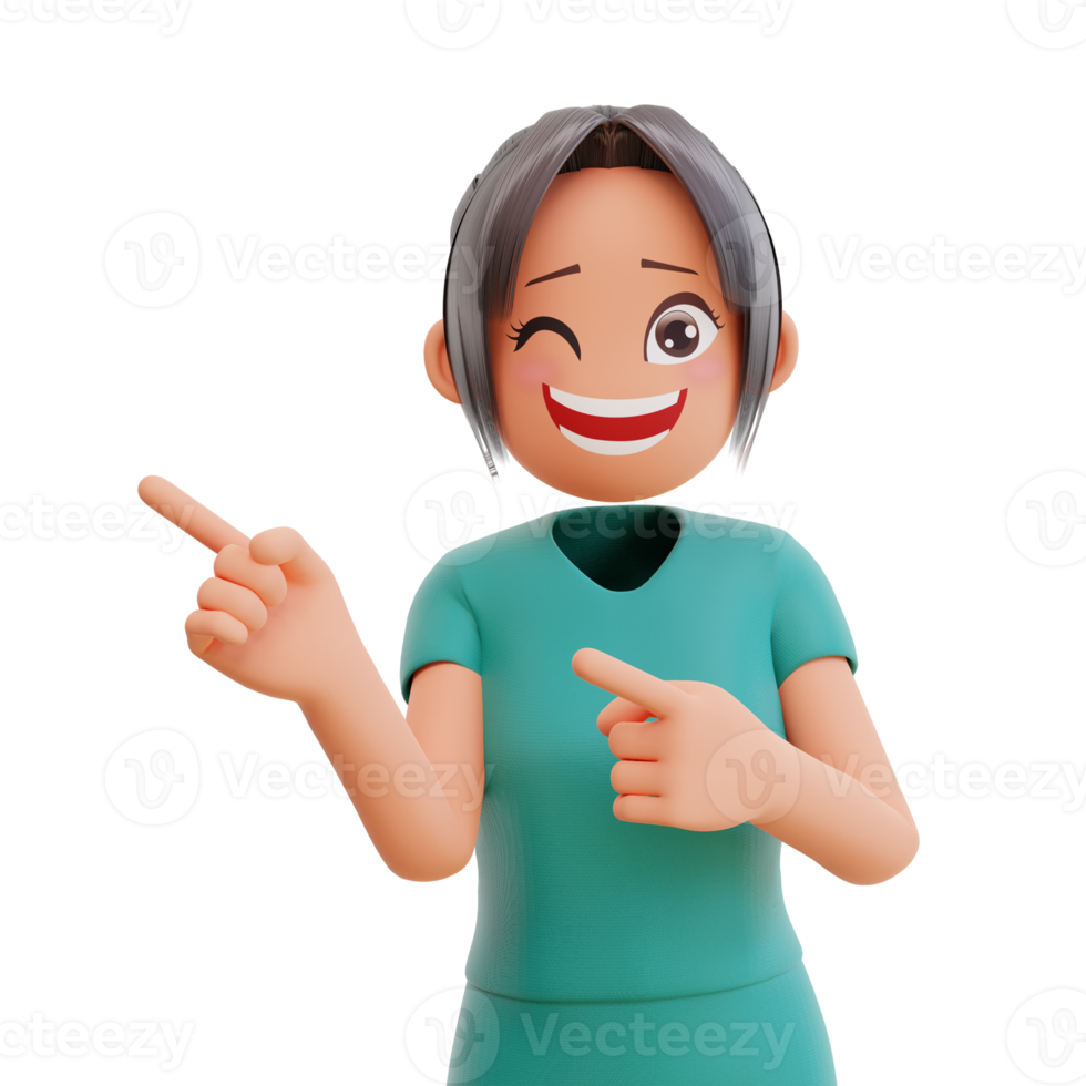 cute nurses pointing up png