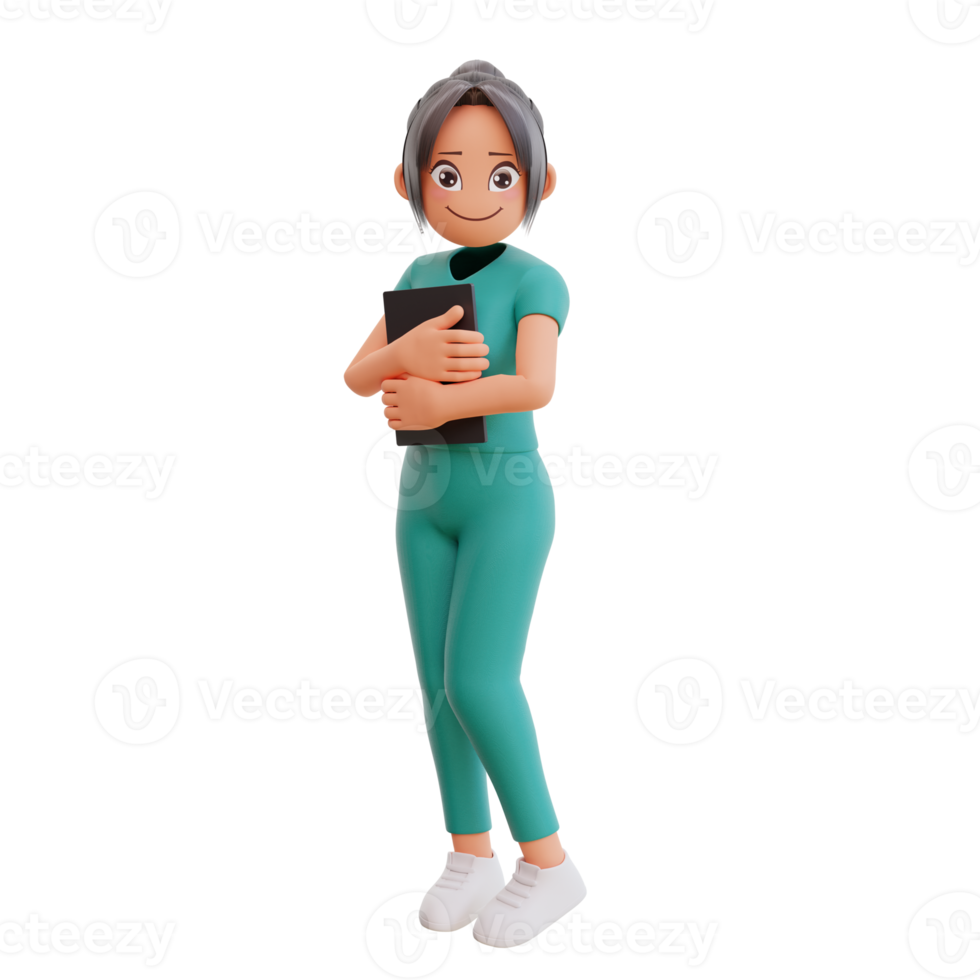 Healthcare and medicine concept - smiling nurse 3d render png