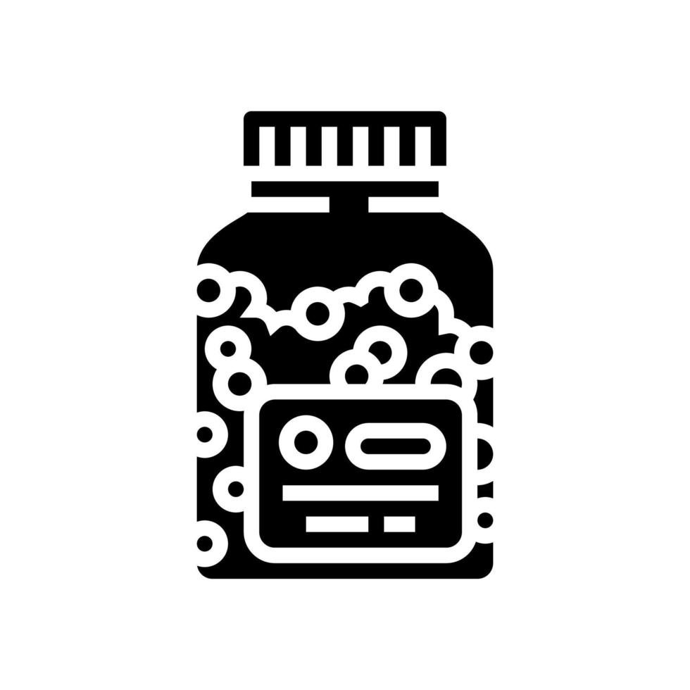 vitamins homeopathy bottle glyph icon vector illustration