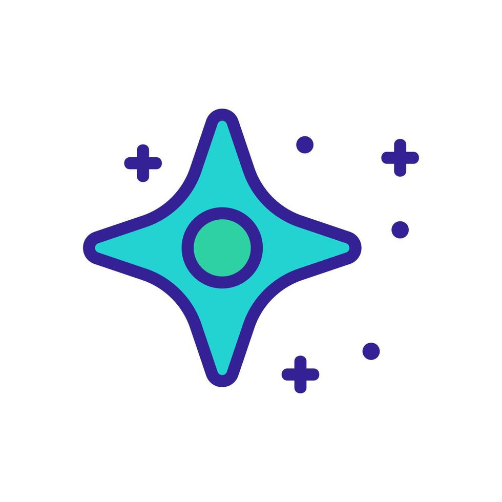 twinkling four pointed star with circle inside icon vector outline illustration