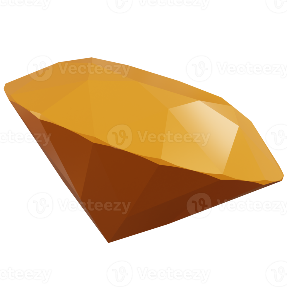 3d rendering yellow diamond isolated png