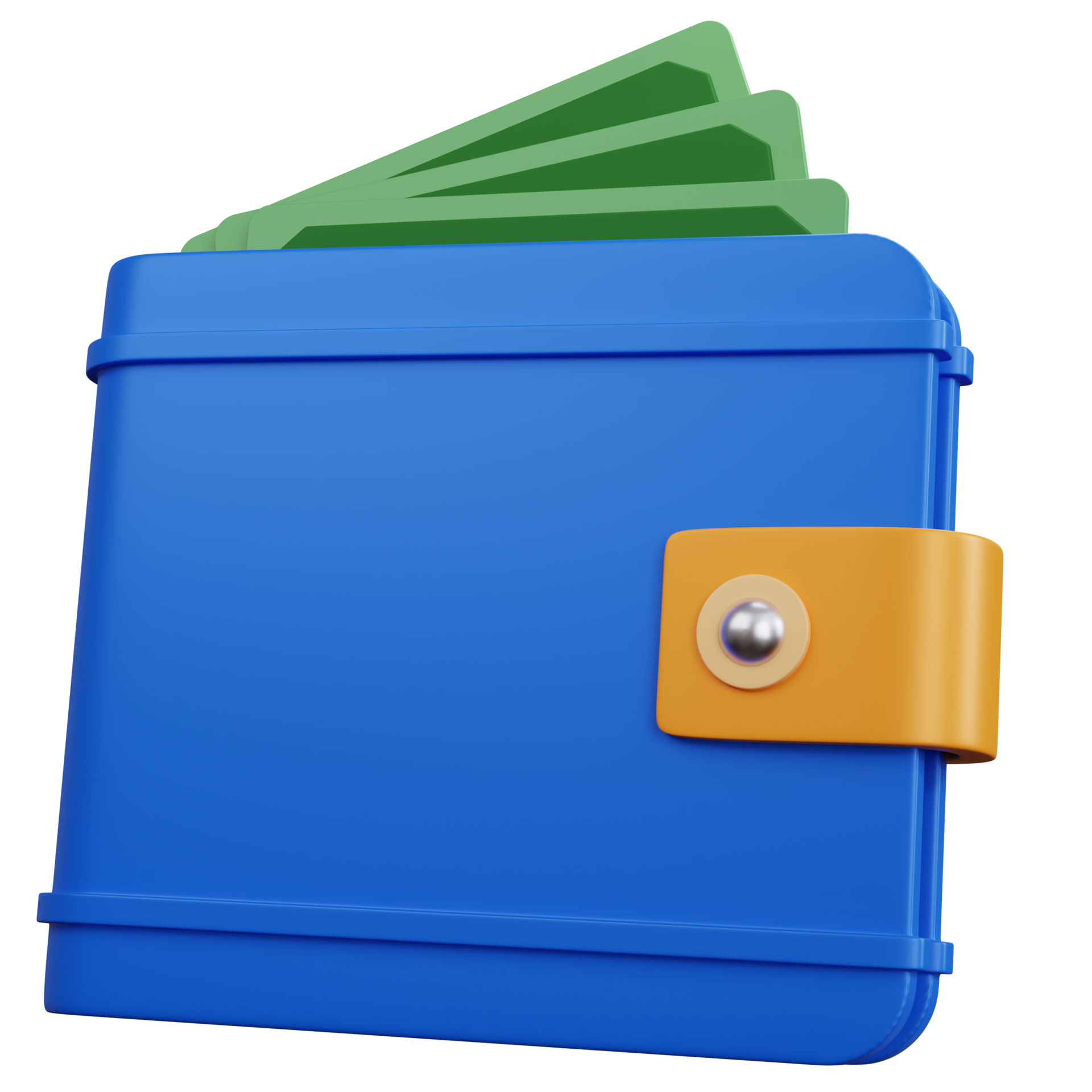 3d rendering blue wallet with three bills isolated 10331792 PNG