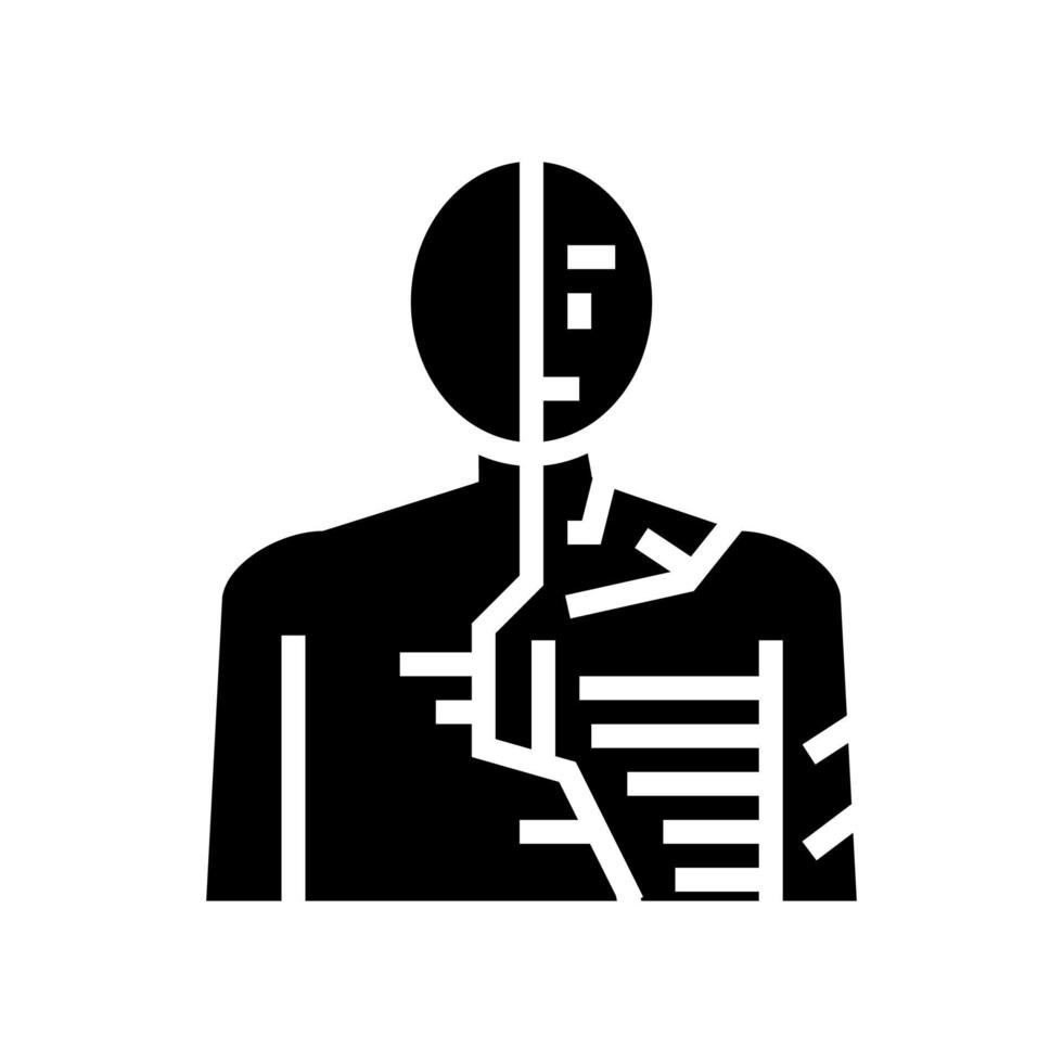 android robot human glyph icon vector illustration