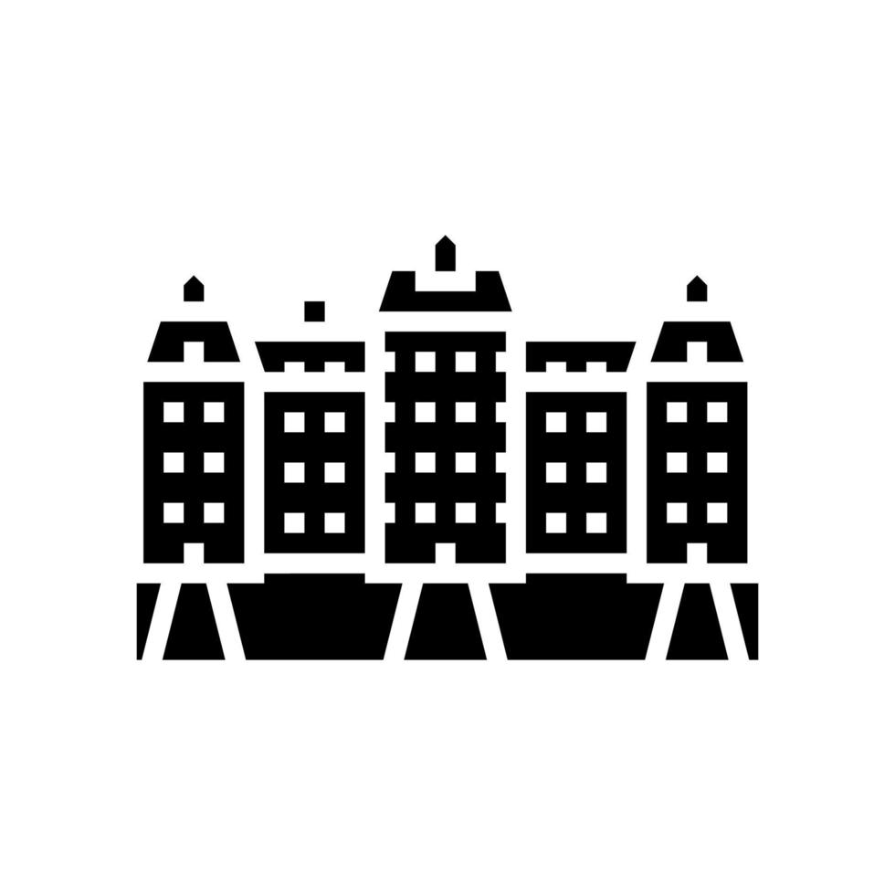palacio casa glifo icono vector ilustración