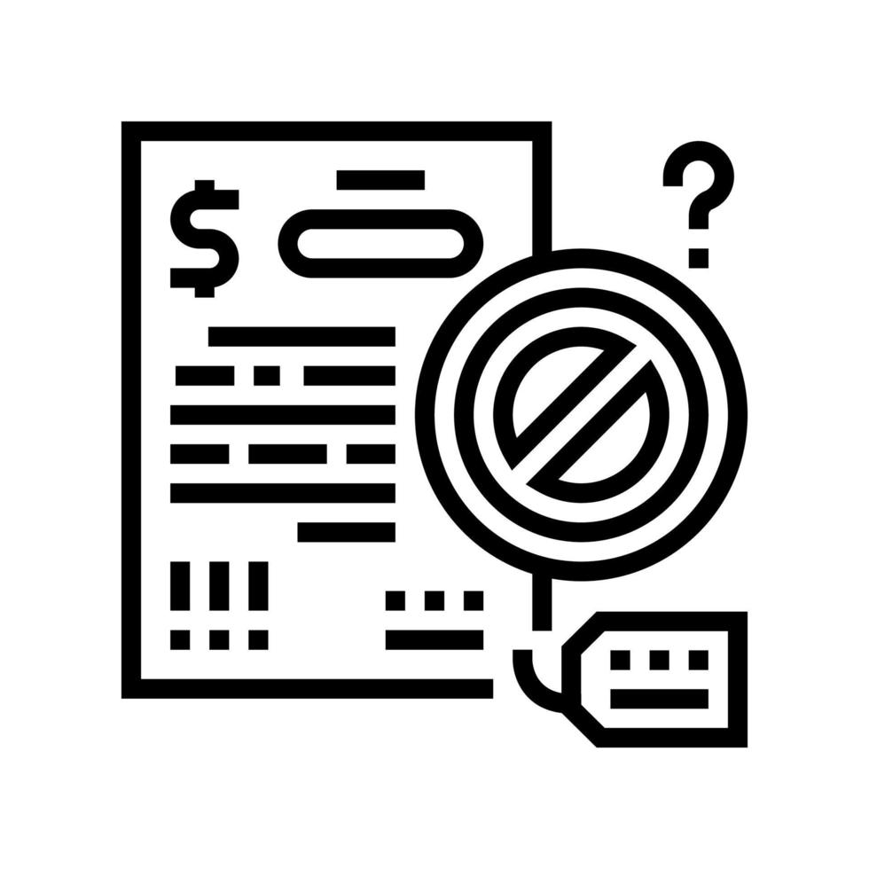 refuse loan line icon vector illustration
