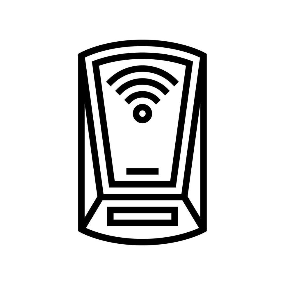 scanning rfid device line icon vector illustration