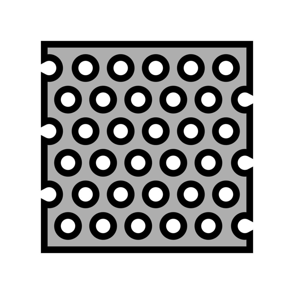 ilustración de vector de icono de color de chapa perforada
