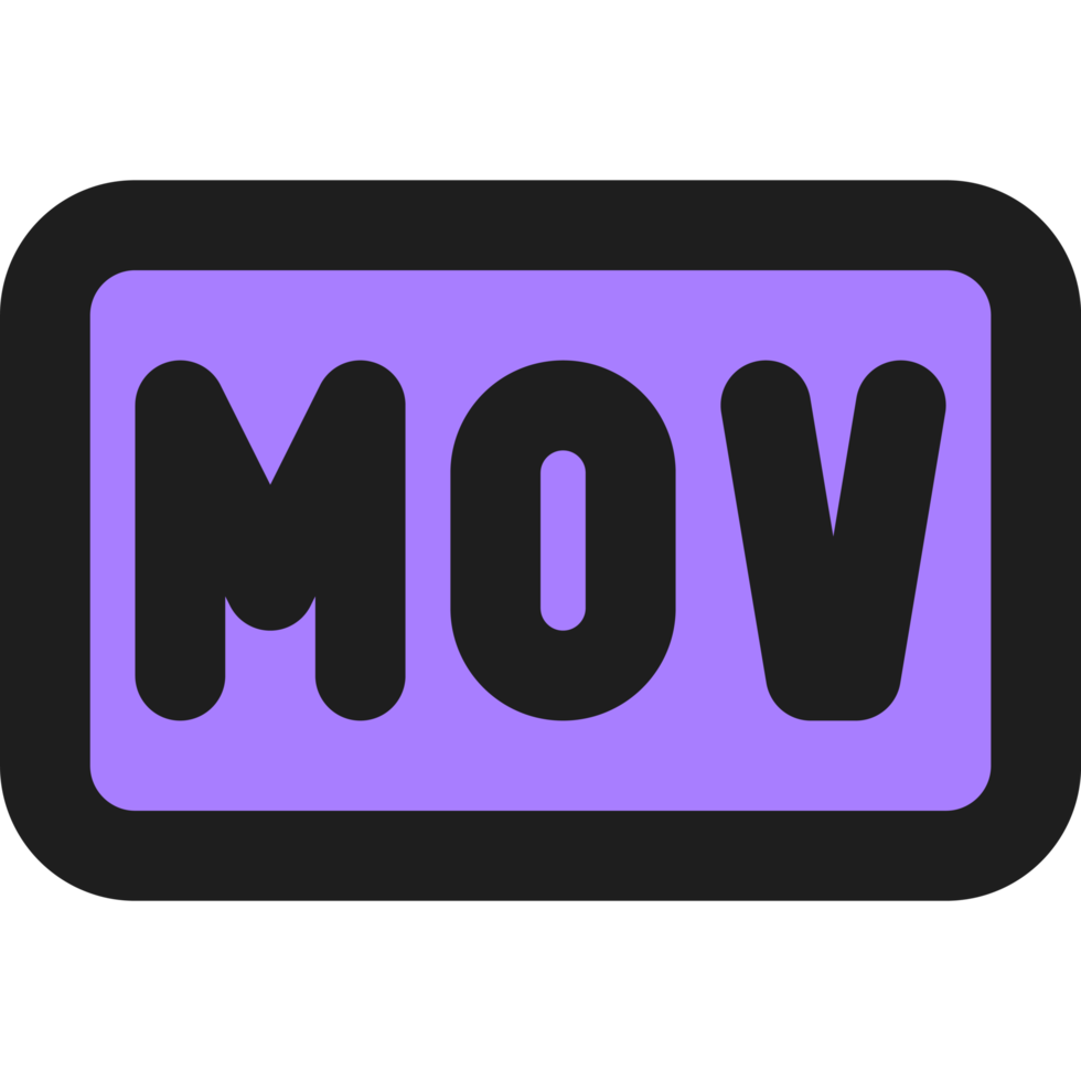 MOV flat color outline icon png