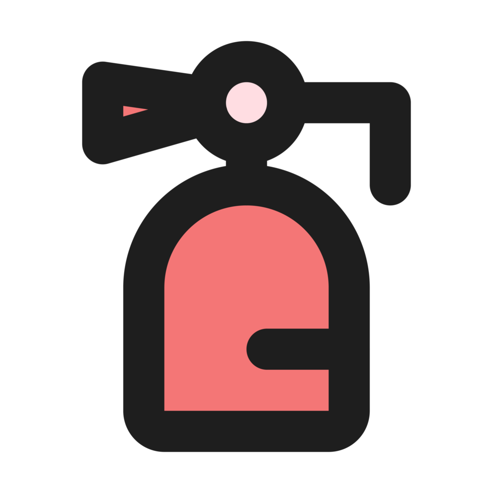 Fire Extinguisher flat color outline icon png