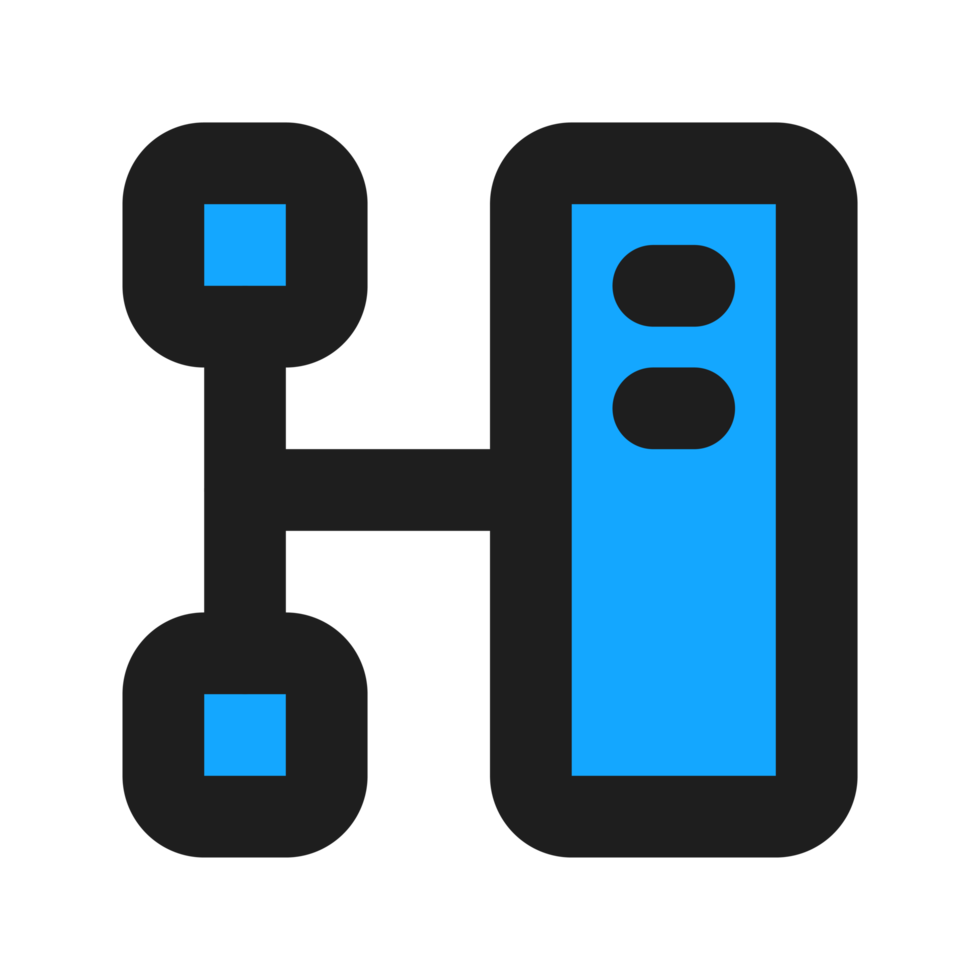 Server flat color outline icon png