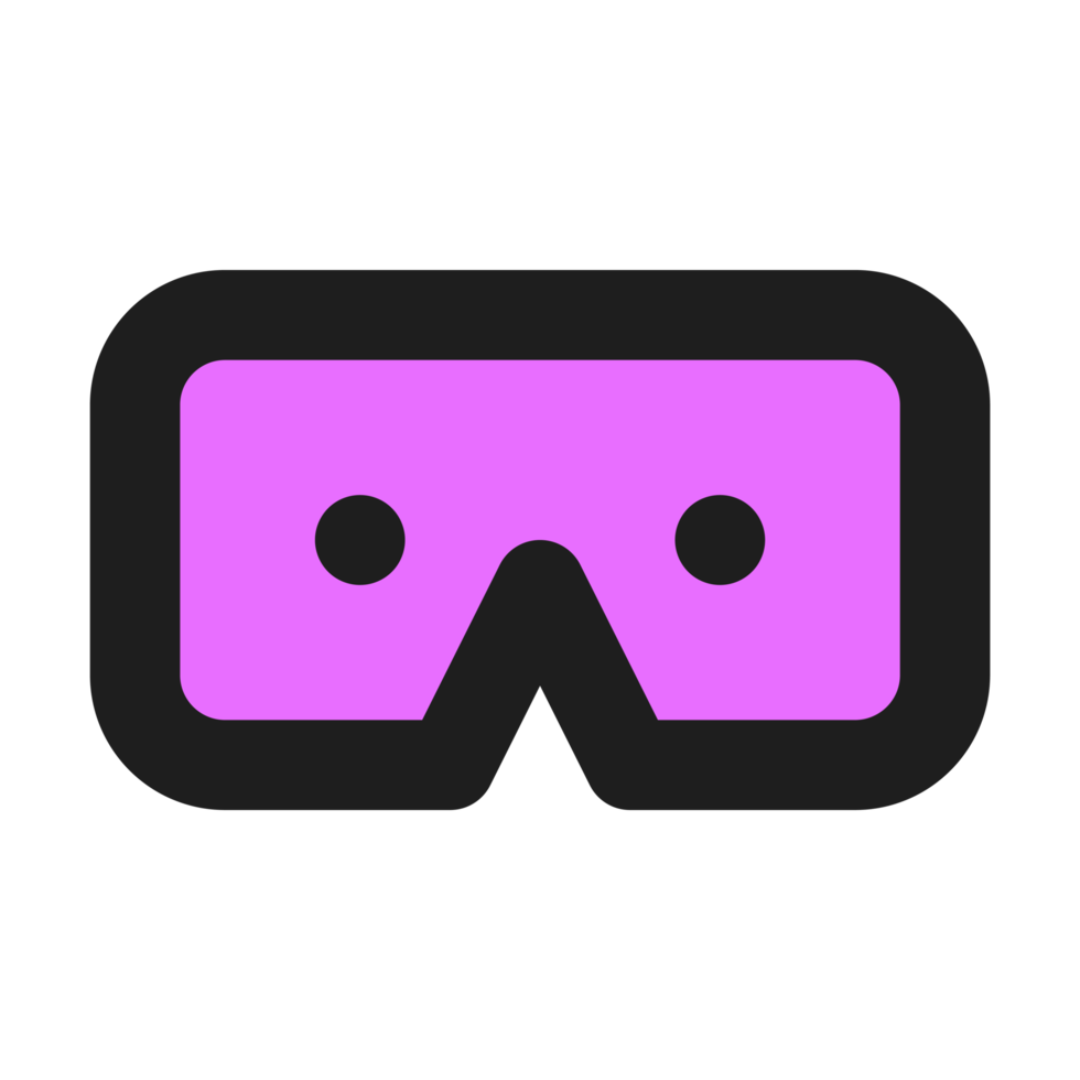 icono de contorno de color plano vr png