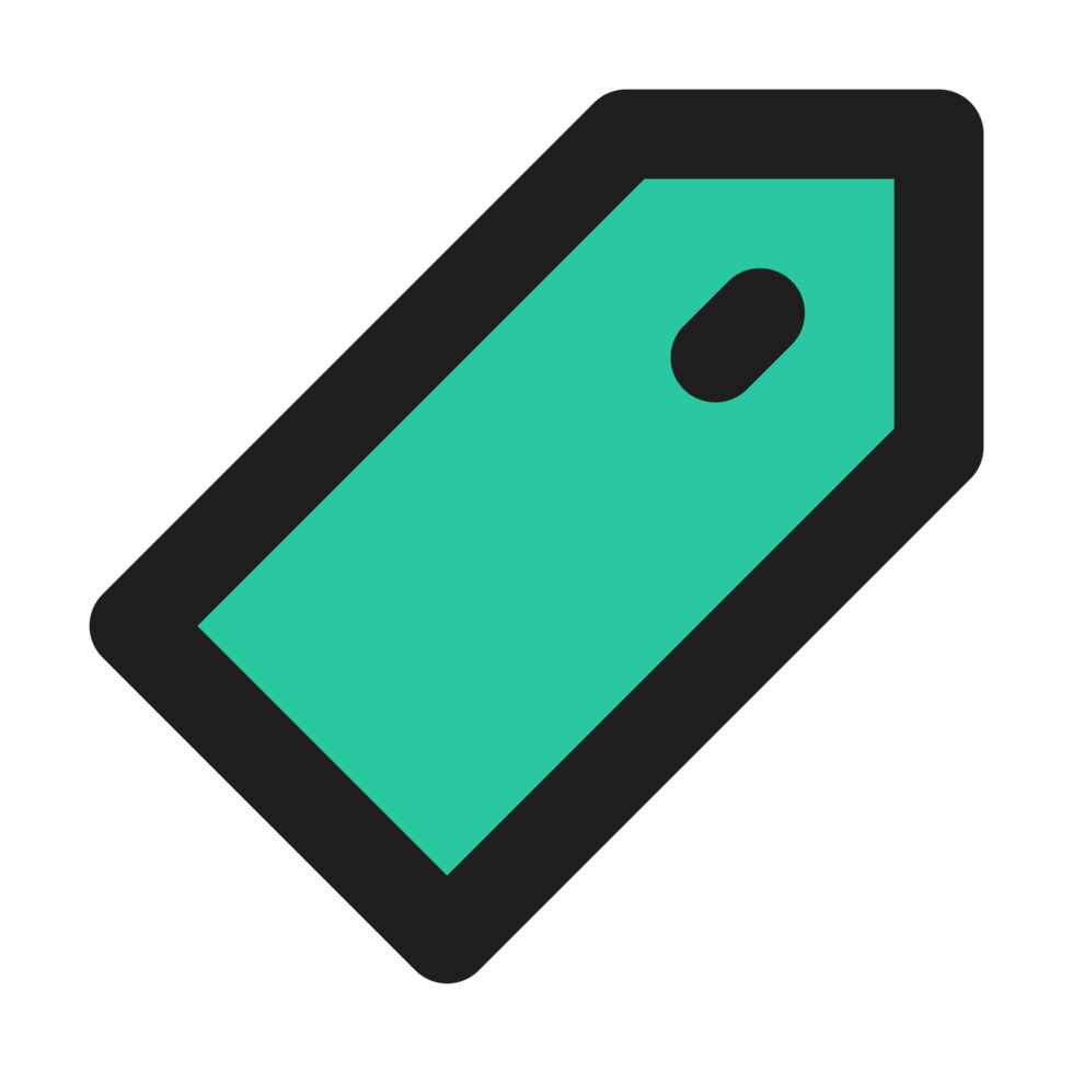 Tag flat color outline icon png