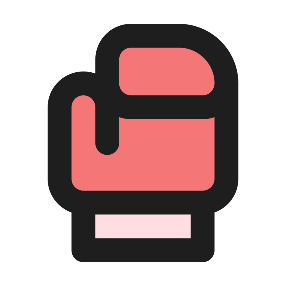 Boxing flat color outline icon png