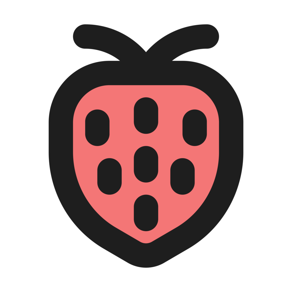 Strawberry flat color outline icon 10332156 PNG