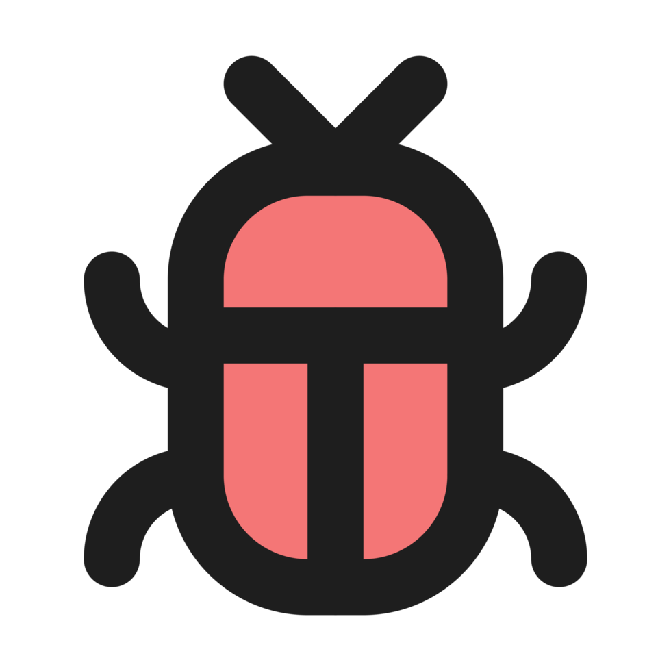 Bug flat color outline icon png