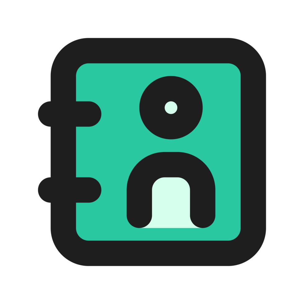 Contact flat color outline icon png